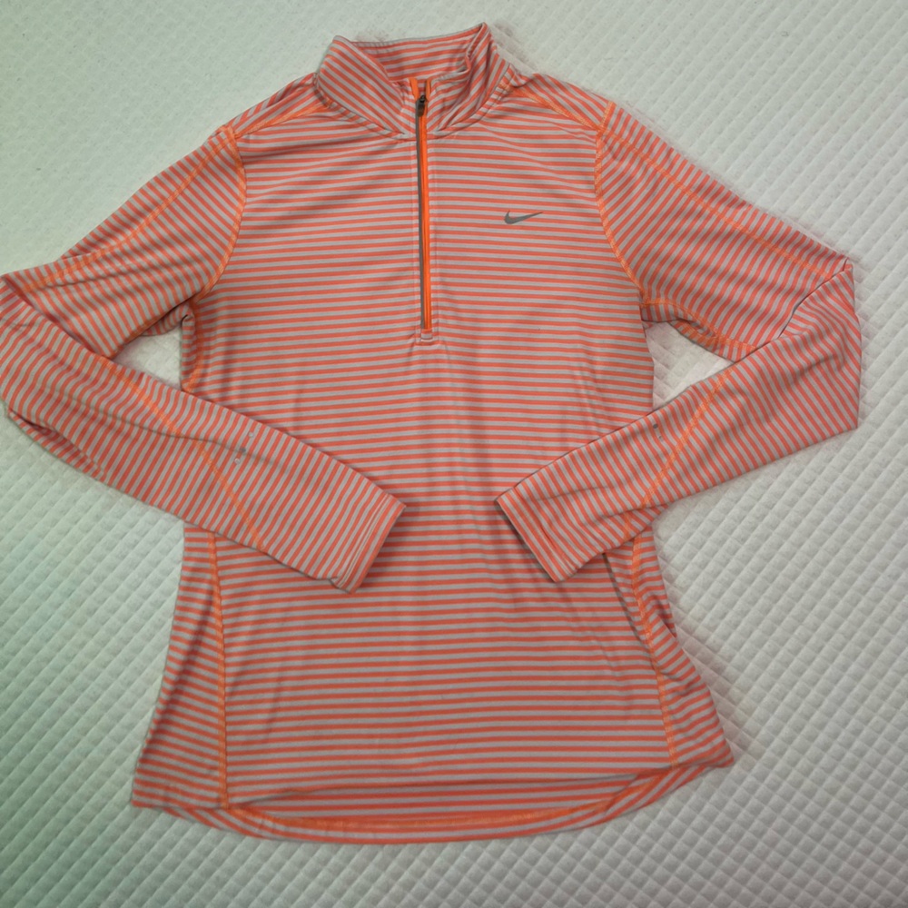 Nike Dri-FIT Orange and White Striped Top